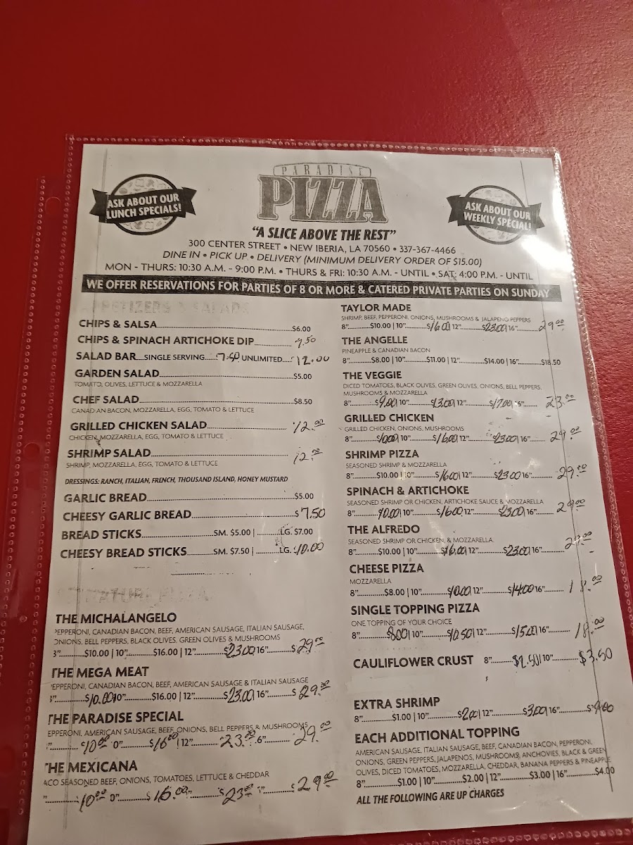 Paradise Pizza Menu-1